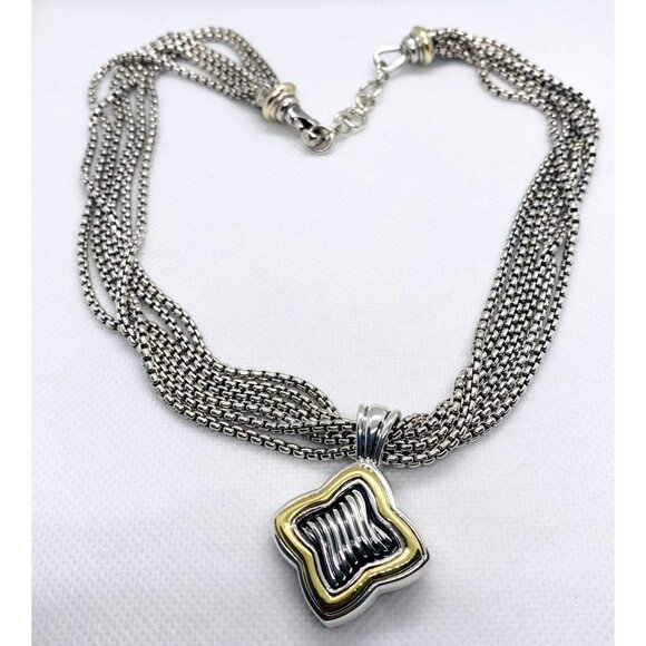 David Yurman 6 Strand & Quatrefoil Enhancer 925 585 - Picture 1 of 13